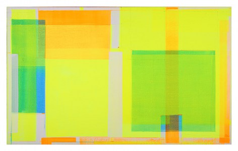 Freier Farbraum I, Bild mit grün gelb und blau, Acryl Bleistift LWD,  Marius D. Kettler  2019